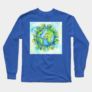 Mother earth Watercolor Long Sleeve T-Shirt